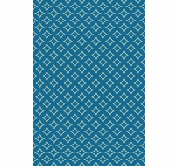 Geometric wallpaper in elegant blue circles - TenStickers