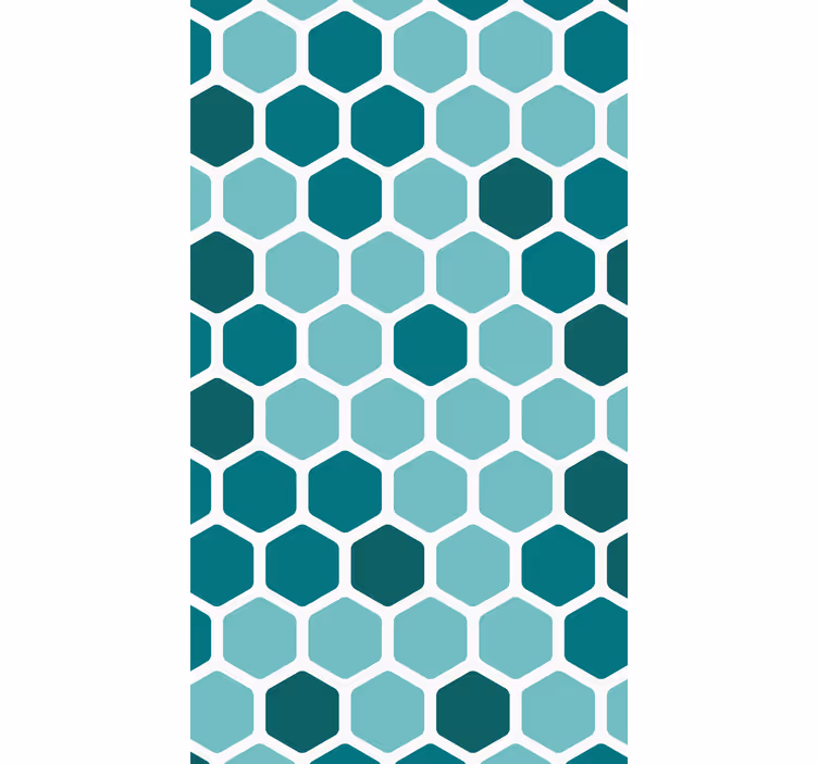 Geometric wallpaper in green honeycomb pattern - TenStickers