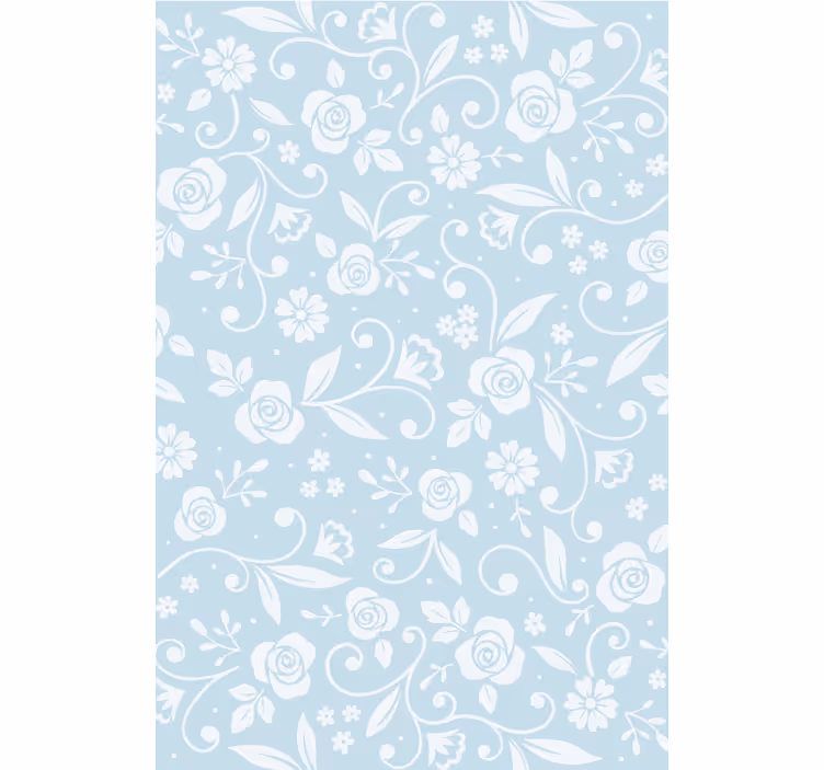 Nature wallpaper blue flower design - TenStickers