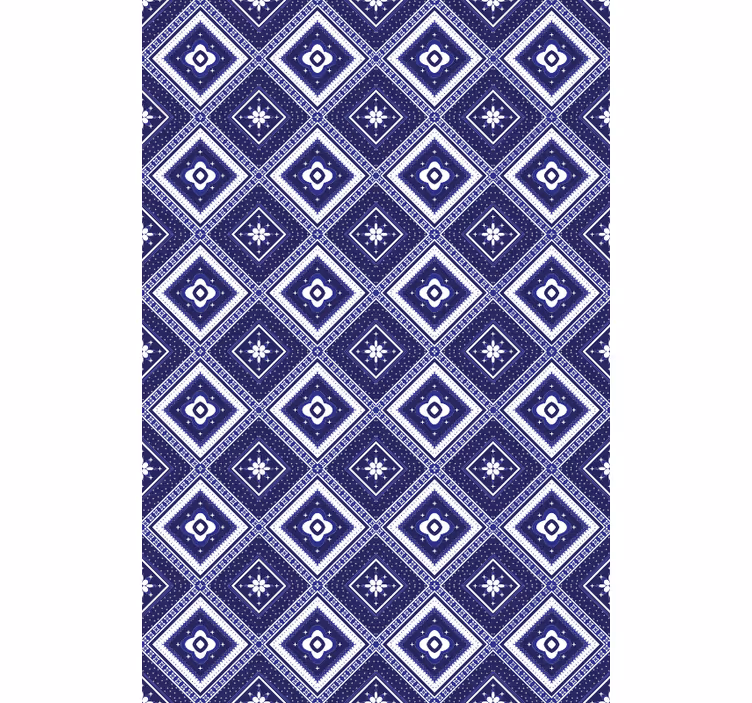 Tile wallpaper with blue diamond pattern - TenStickers