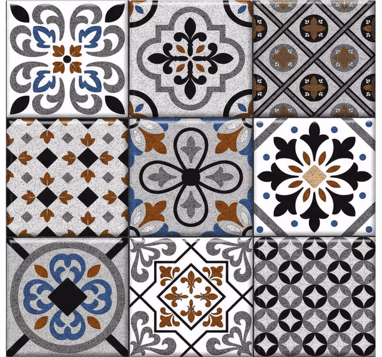 Tile wallpaper moroccan dark design - TenStickers