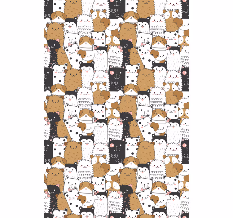 Kids wallpaper featuring adorable seamless dogs - TenStickers