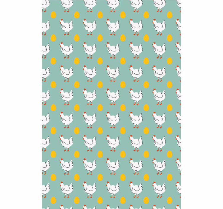 Kids wallpaper white chick on blue background - TenStickers