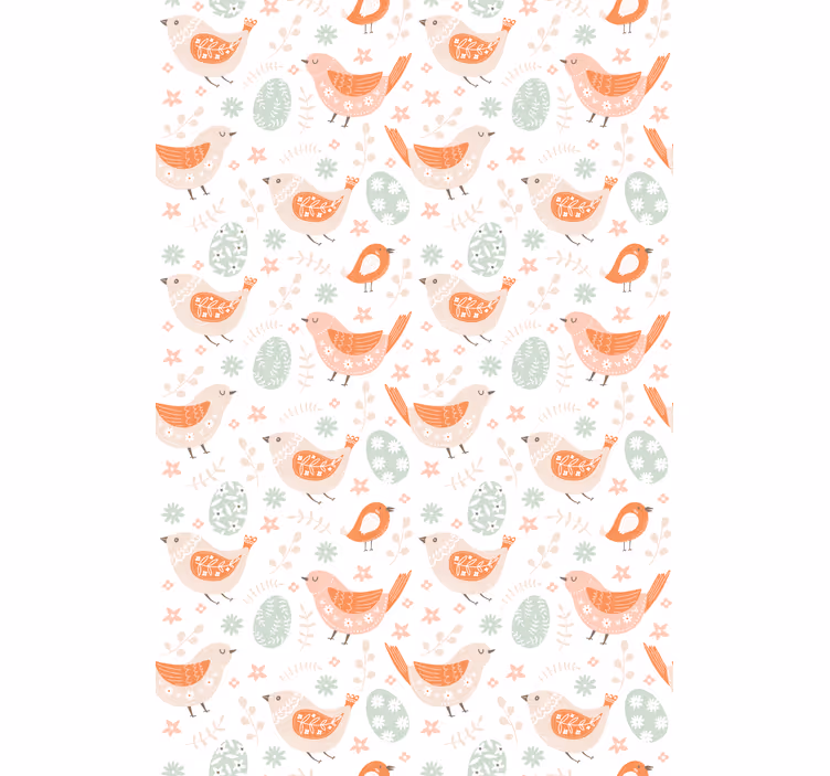 Kids wallpaper minimalistic nordic little birds - TenStickers