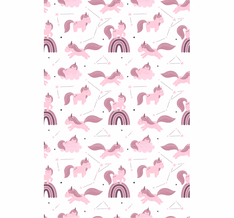 Kids wallpaper funny unicorns and star constellations - TenStickers