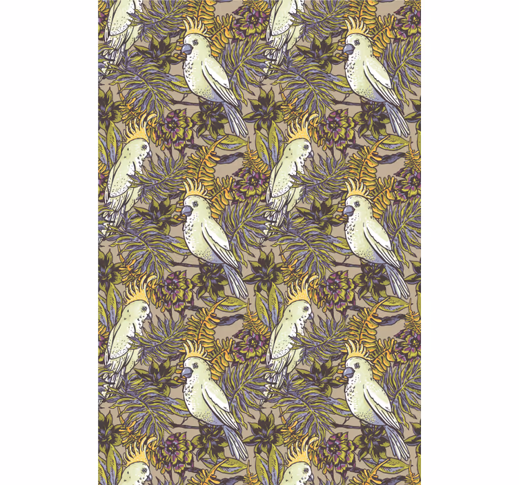 Kids wallpaper amazonic parrots scandinavian design - TenStickers