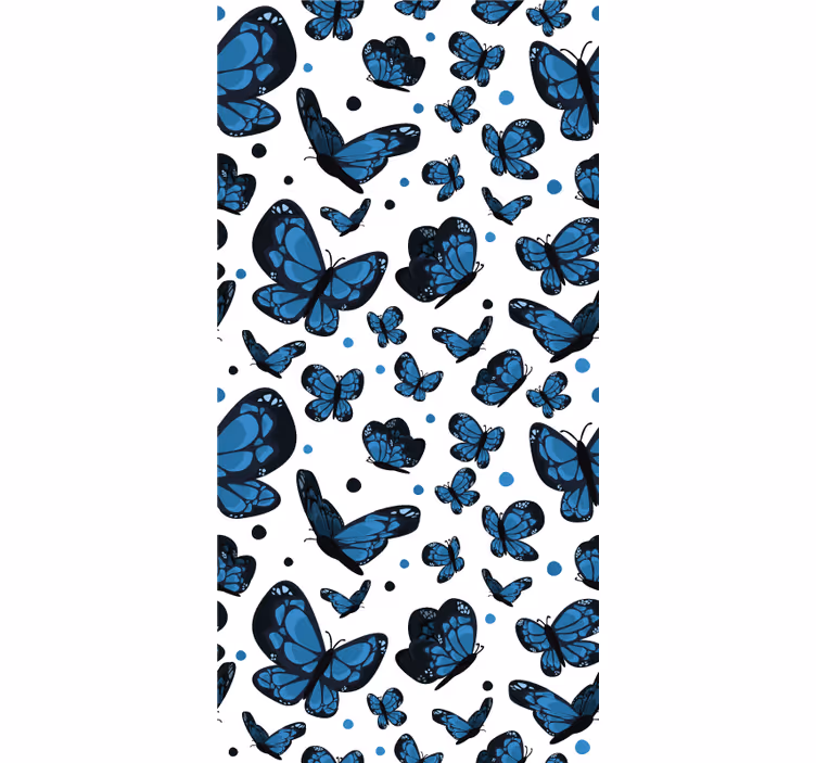 Kids wallpaper butterfly blue - TenStickers