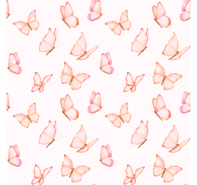 Butterfly wallpaper in a pink pattern - TenStickers