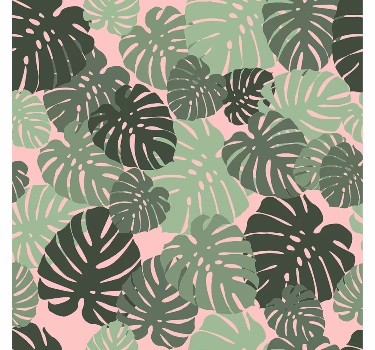 Hallway wallpaper tropical monstera pattern - TenStickers