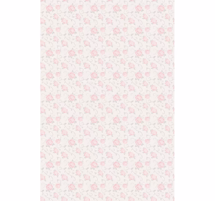 Hallway wallpaper delicate pink roses - TenStickers