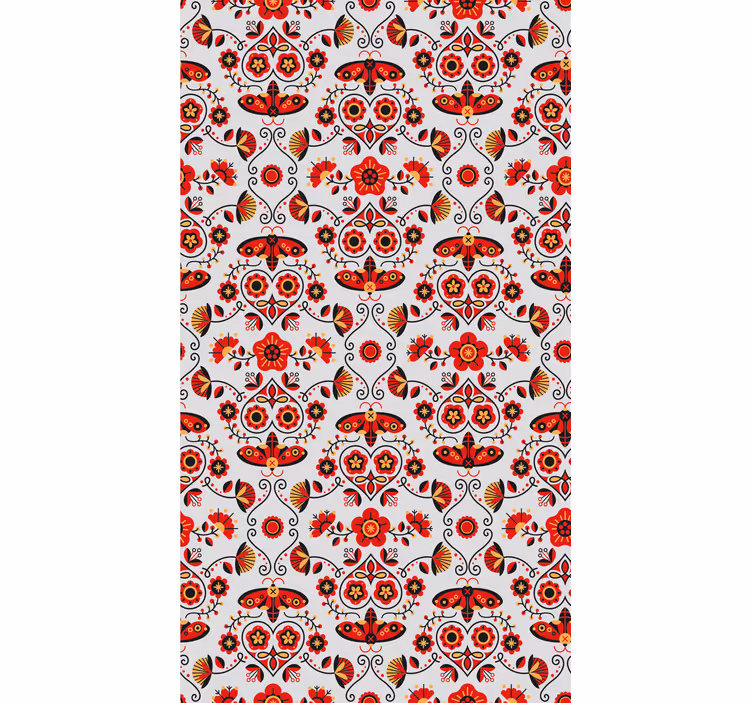 Hallway wallpaper polish red design - TenStickers