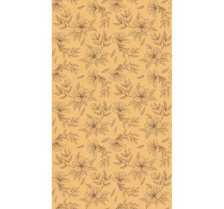 Hallway wallpaper with beige stylised patterns - TenStickers