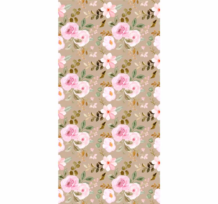 Hallway wallpaper pink floral designs - TenStickers
