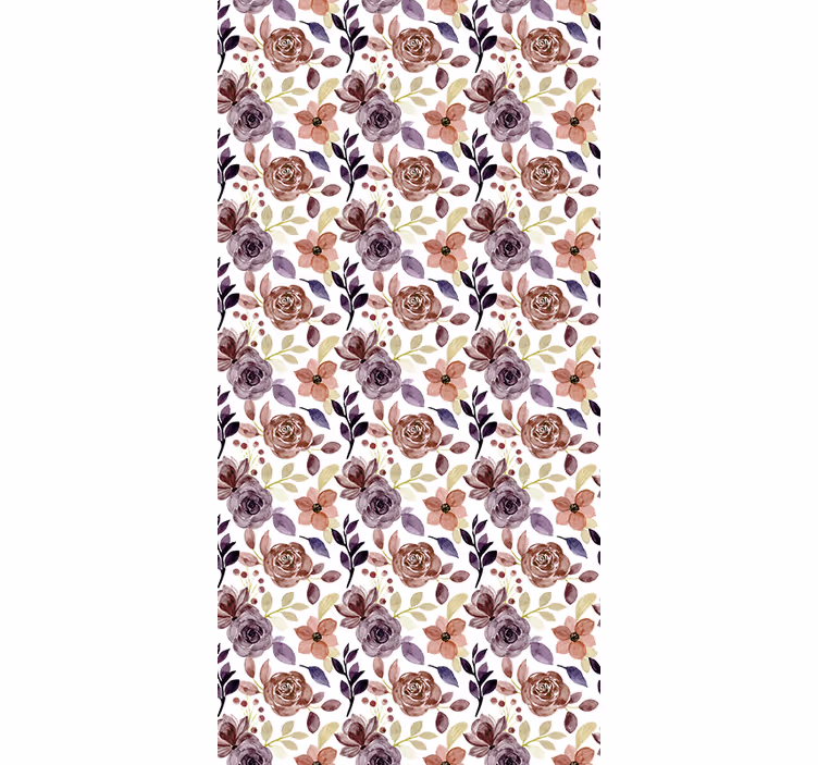 Hallway wallpaper rose and floral design - TenStickers