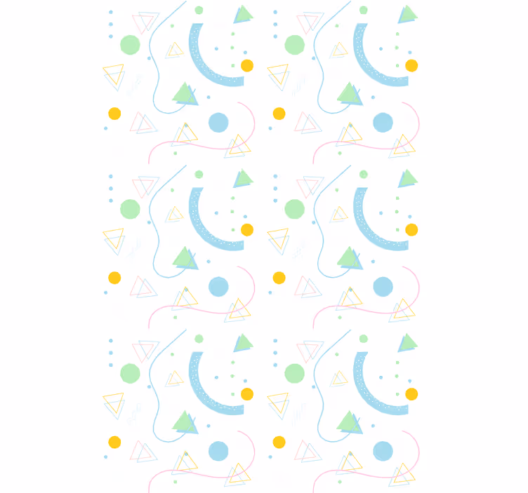 Scandinavian wallpaper green and blue triangles pattern - TenStickers