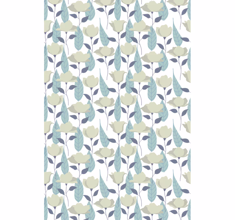 Skandinavian wallpaper pastel plant pattern - TenStickers