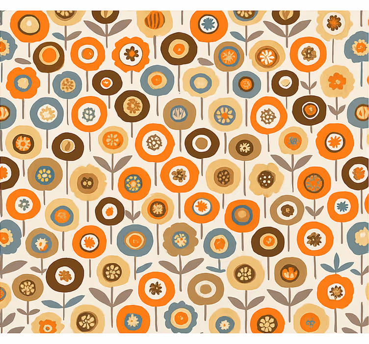 Skandinavian wallpaper colourful vintage flowers - TenStickers