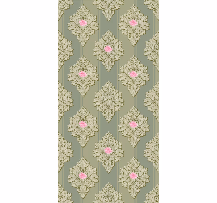 Classic wallpaper french green vintage design - TenStickers