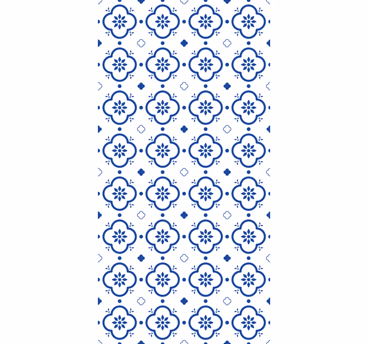 Classic wallpaper in blue tiles - TenStickers