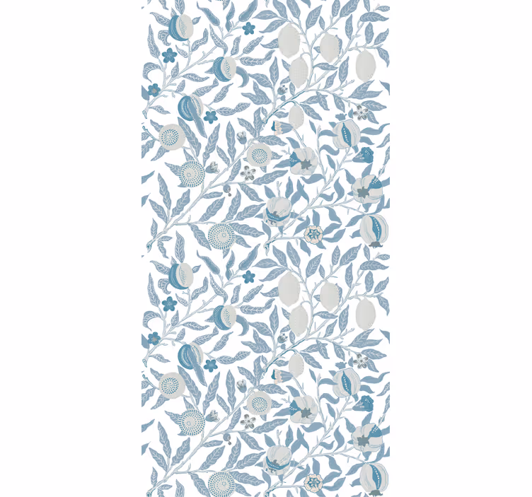 Classic wallpaper blue flowers victorian design - TenStickers