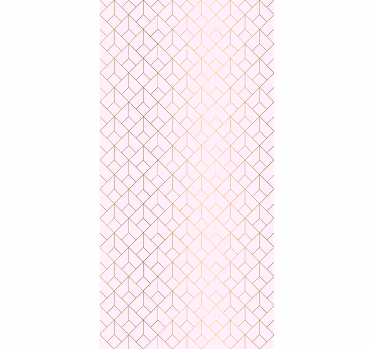 Classic wallpaper pink with gold lines pattern - TenStickers