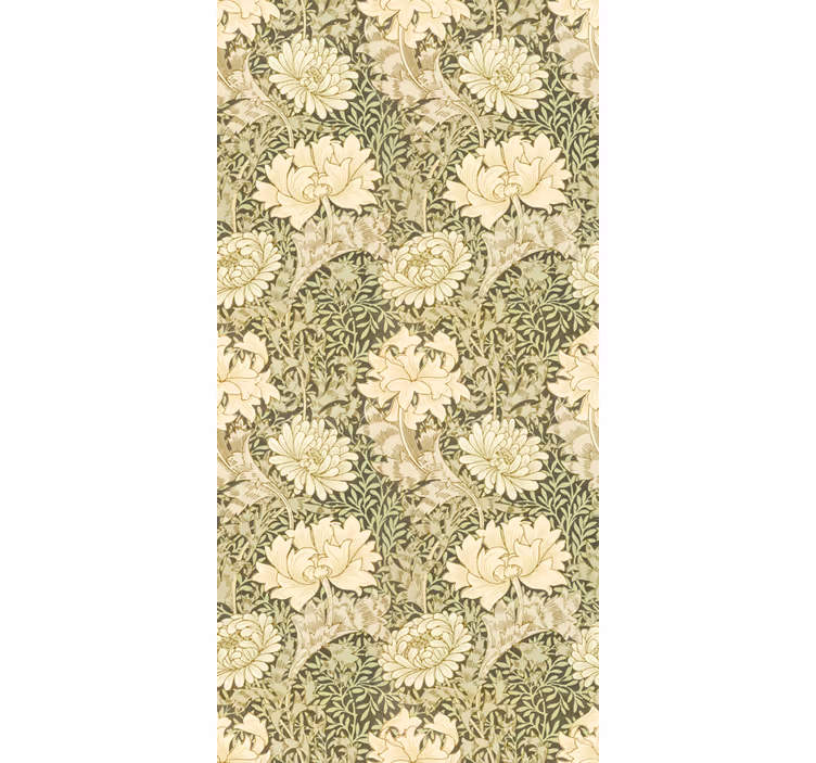 Classic wallpaper art nouveau chrysanthemum - TenStickers