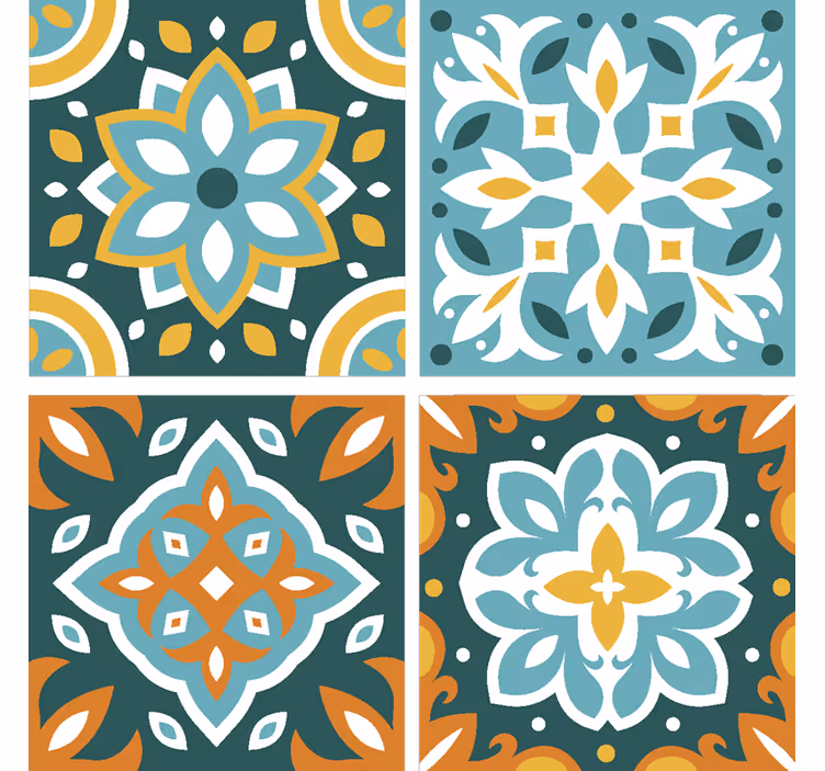 Tile wallpaper with detailed floral patterns - TenStickers