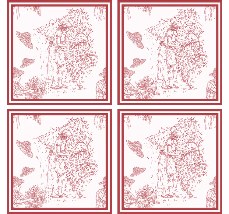 Vintage wallpaper rustic landscape illustration - TenStickers