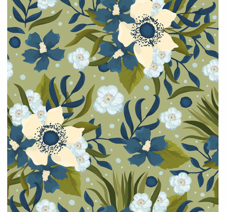 Flower wallpaper in bright summer floral design - TenStickers
