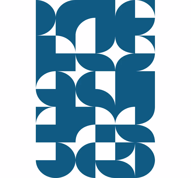 Geometric wallpaper in blue circle design - TenStickers