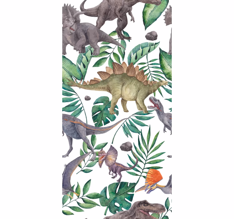 Dinosaur wallpaper jurassic watercolor design - TenStickers