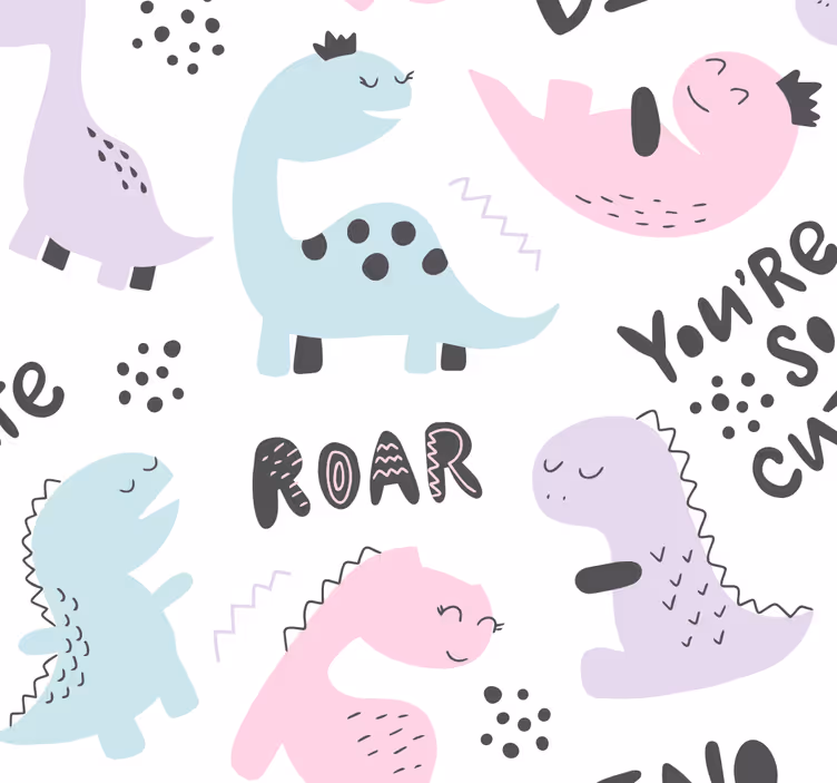 Princess dino dinosaur wallpaper - TenStickers