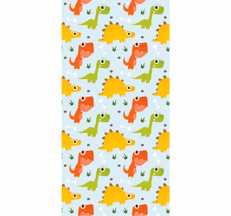 Dinosaur wallpaper small dino pattern - TenStickers