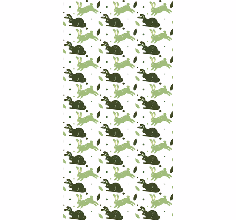 Dinosaur wallpaper featuring green rabbits - TenStickers