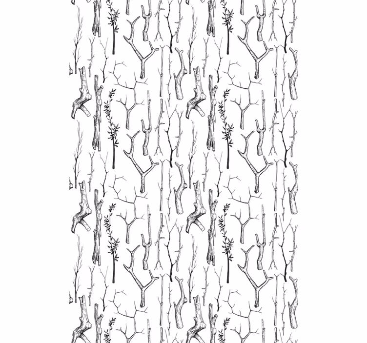 Tree wallpaper with gray trunks - TenStickers