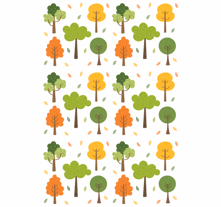 Tree wallpaper in vibrant colorful design - TenStickers