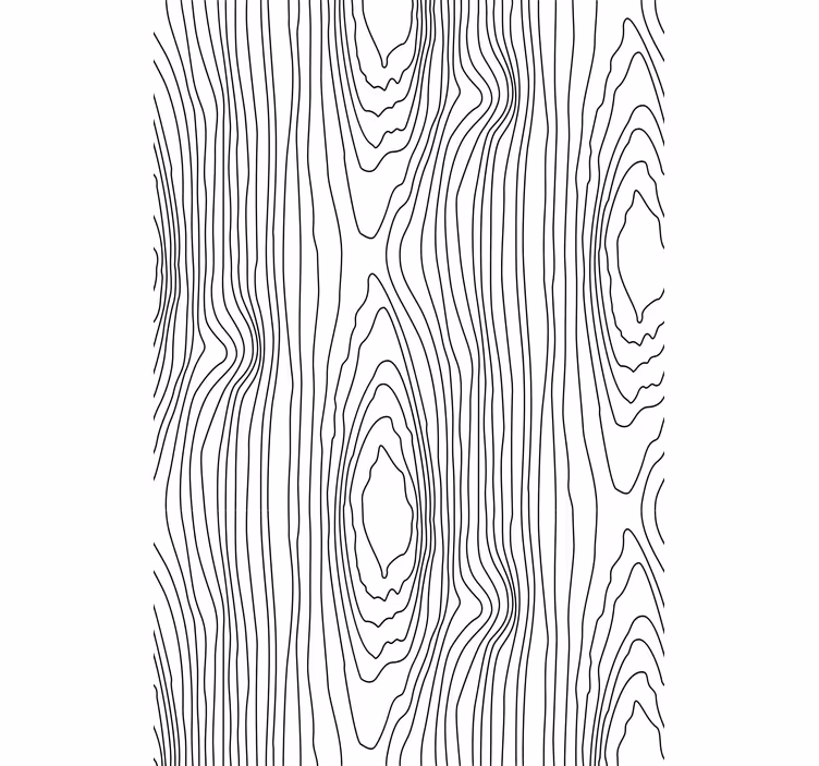 Tree wallpaper in black nature stripes - TenStickers