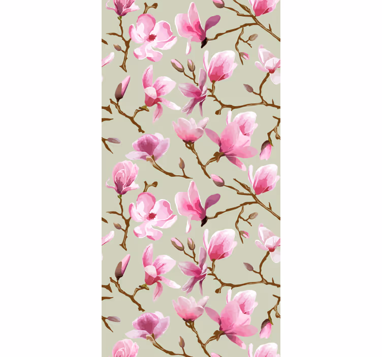 Kitchen wallpaper pink magnolia bloom - TenStickers