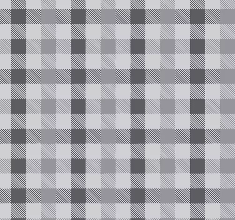 Kitchen wallpaper in grey gingham pattern - TenStickers