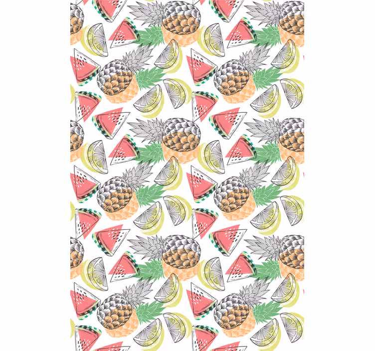 Modern wallpaper featuring a vibrant summer fruit pattern - TenStickers