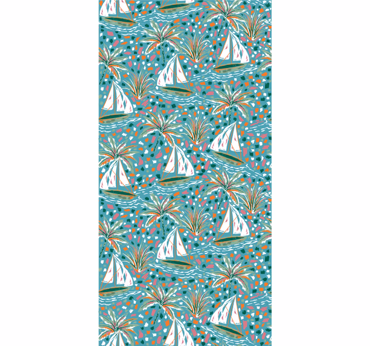Modern wallpaper watercolor ships design - TenStickers