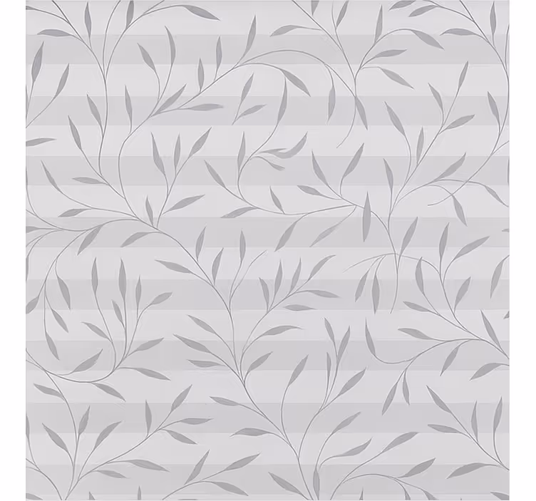 Bathroom wallpaper with white and grey plants - TenStickers