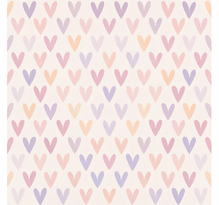 Teens wallpaper pastel heart design - TenStickers