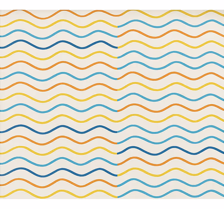 Teens wallpaper colored wavy lines - TenStickers