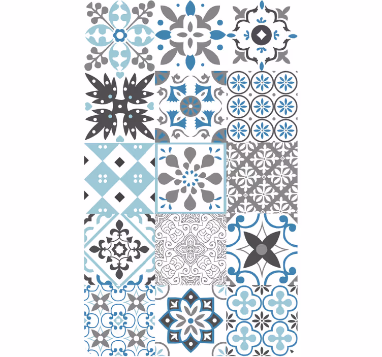 Kitchen wallpaper blue mosaic design - TenStickers