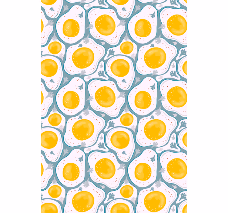 Sunny egg pattern kitchen wallpaper - TenStickers