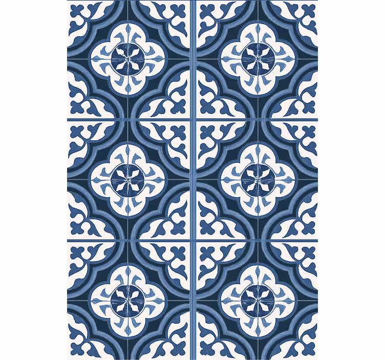 Living room wallpaper blue majorca - TenStickers