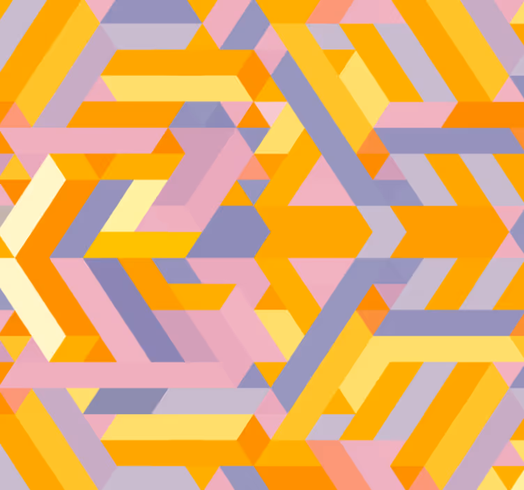 Bathroom wallpaper with overlapping geometric pattern - TenStickers