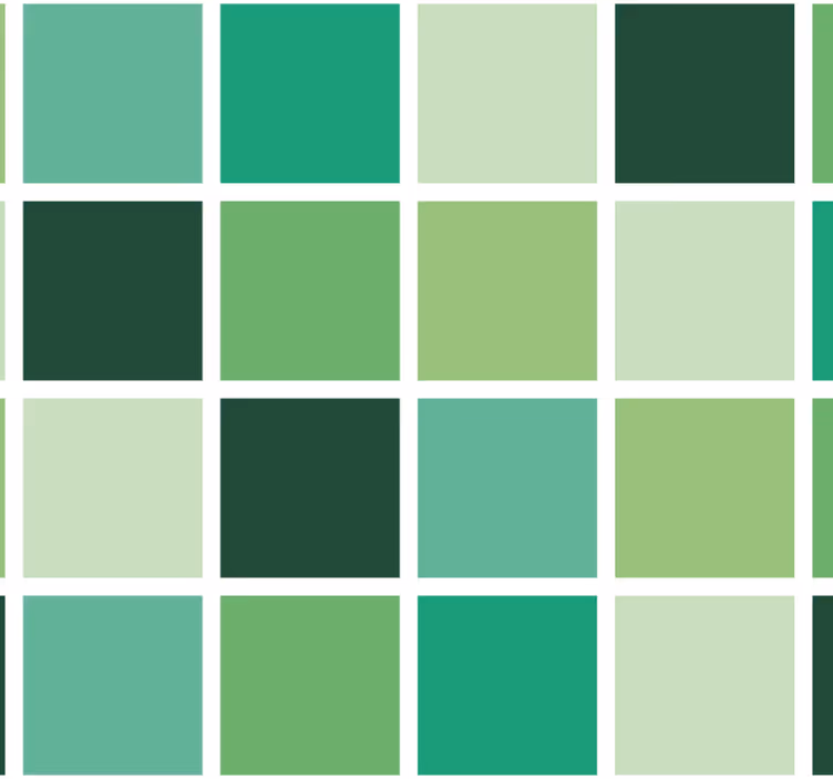 Bathroom wallpaper in green color blocks - TenStickers