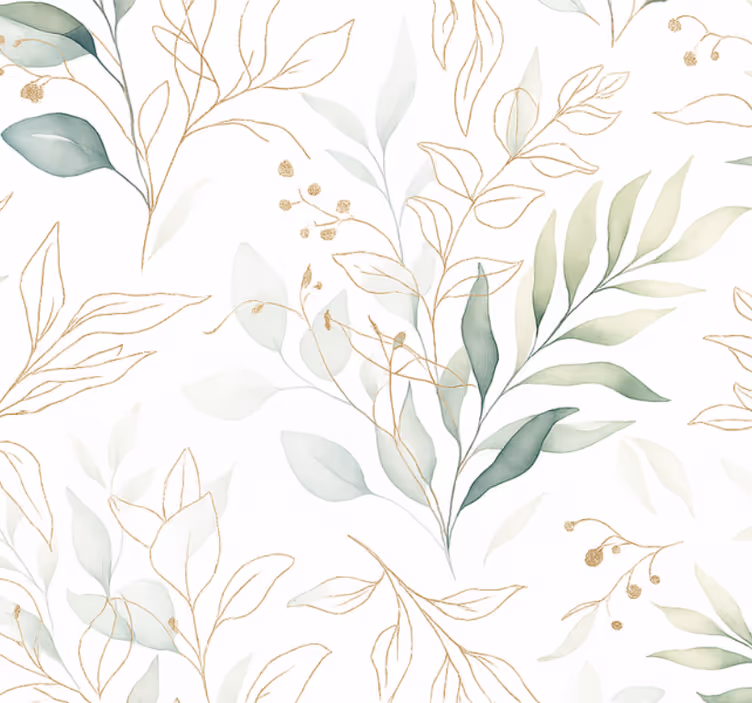Master bedroom wallpaper watercolor greenery - TenStickers
